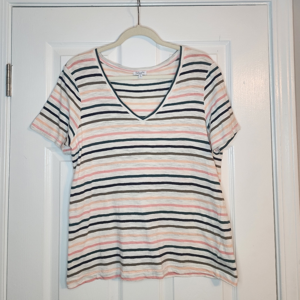 Splendid multi-colored striped t-shirt size large